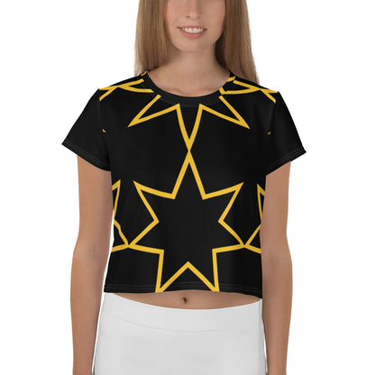 Athletic Authority "Star Burst Black" Crop Tee