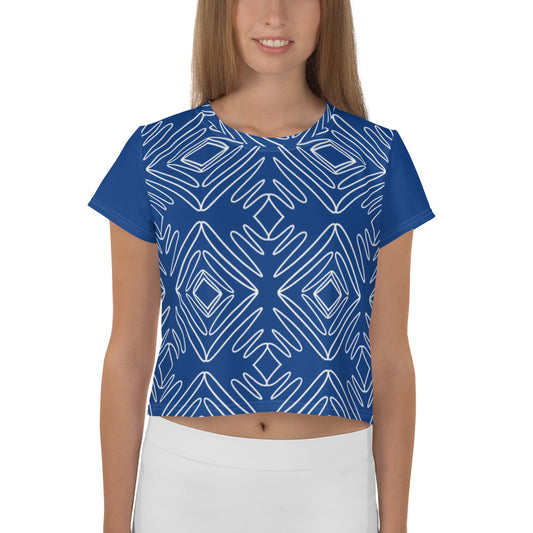 Athletic Authority "Blue Waves" Crop t shirt
