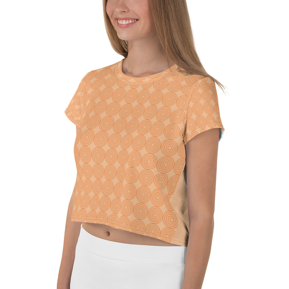 Athletic Authority  "Biscuit" All-Over Print Crop Tee