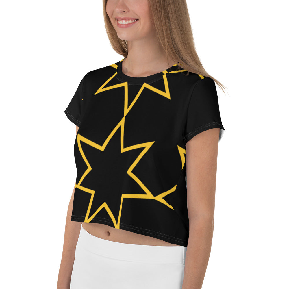 Athletic Authority "Star Burst Black" Crop Tee