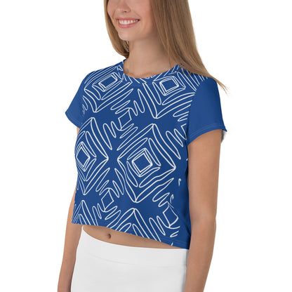 Athletic Authority "Blue Waves" Crop t shirt