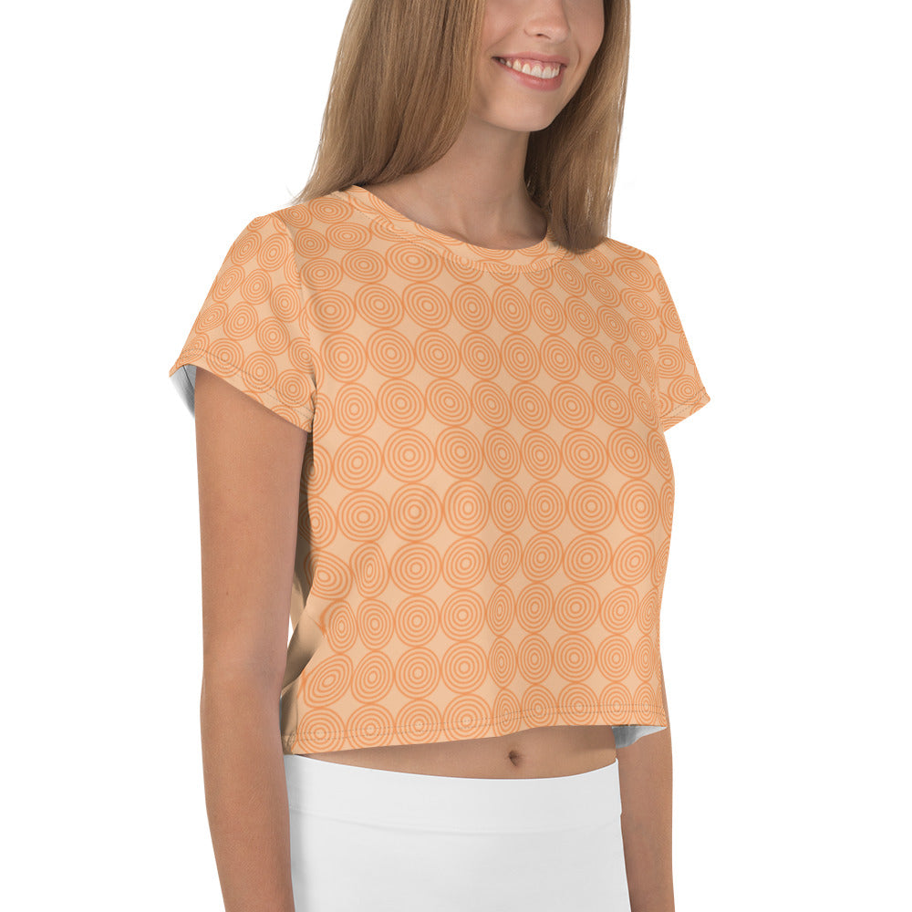 Athletic Authority  "Biscuit" All-Over Print Crop Tee