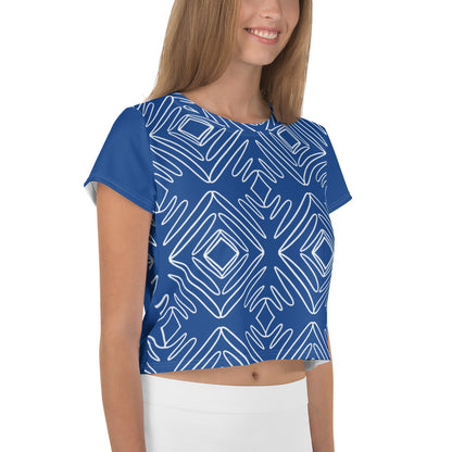 Athletic Authority "Blue Waves" Crop t shirt