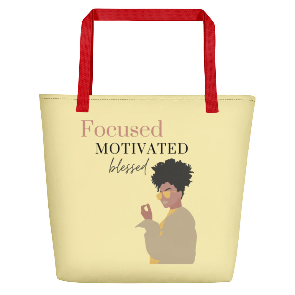 MYNY Hub "Focused Motivated Blessed" Beach Bag