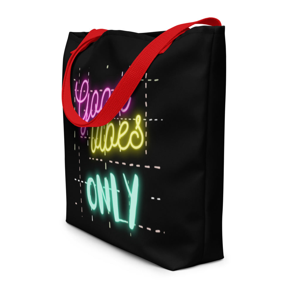 MYNY Hub "Good Vibes Only Black" Beach Bag