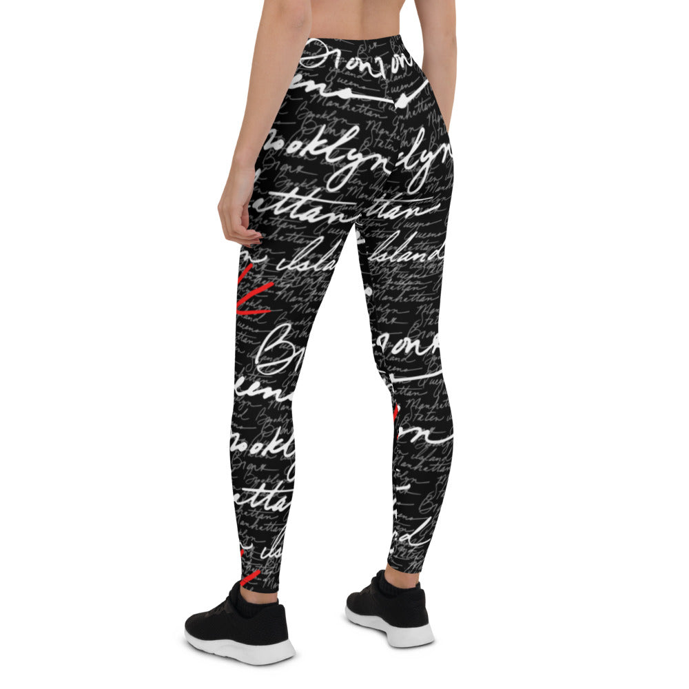 Athletic Authority NYC  "5 Boroughs" Leggings left and back
