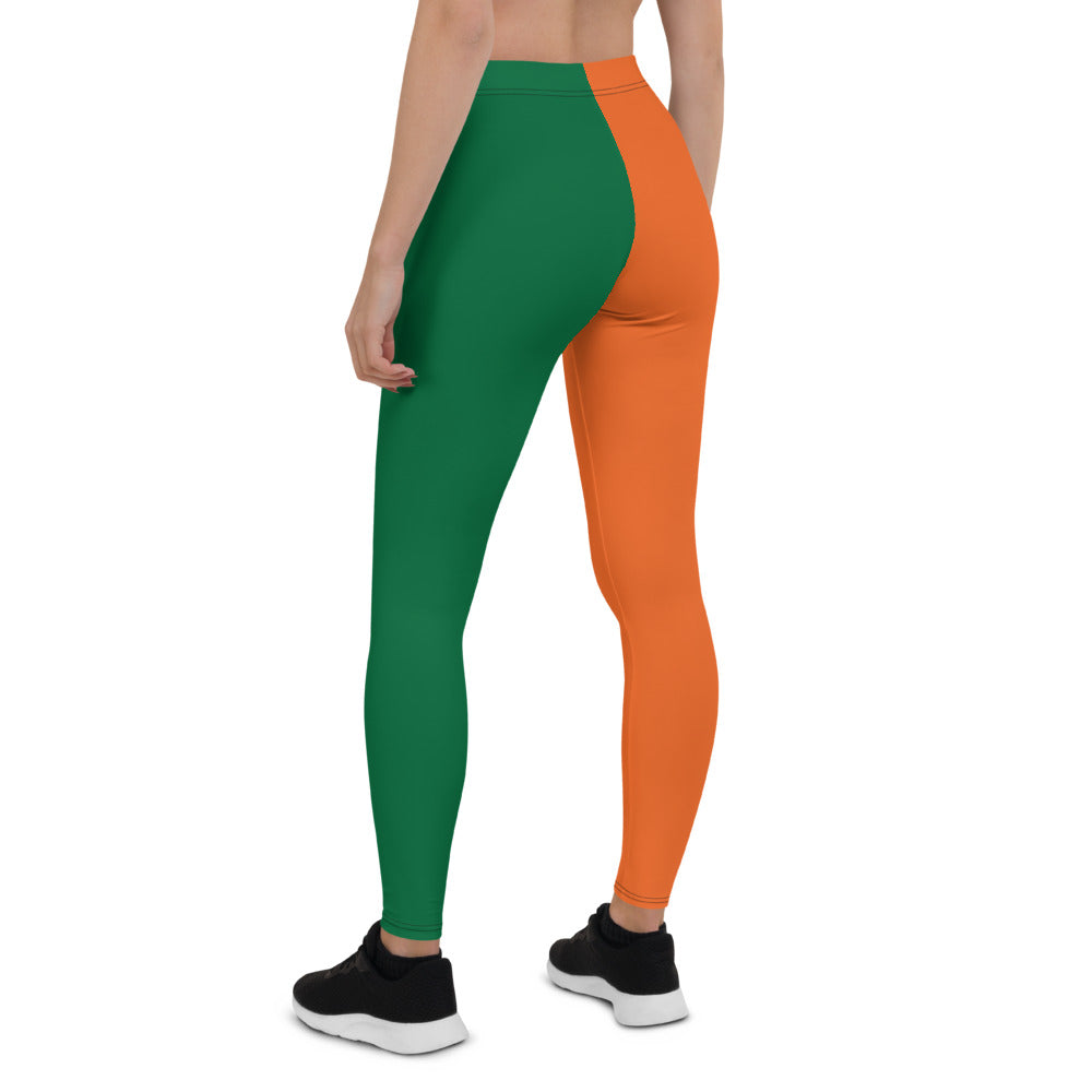 Athletic Authority  "Green Orange" Leggings