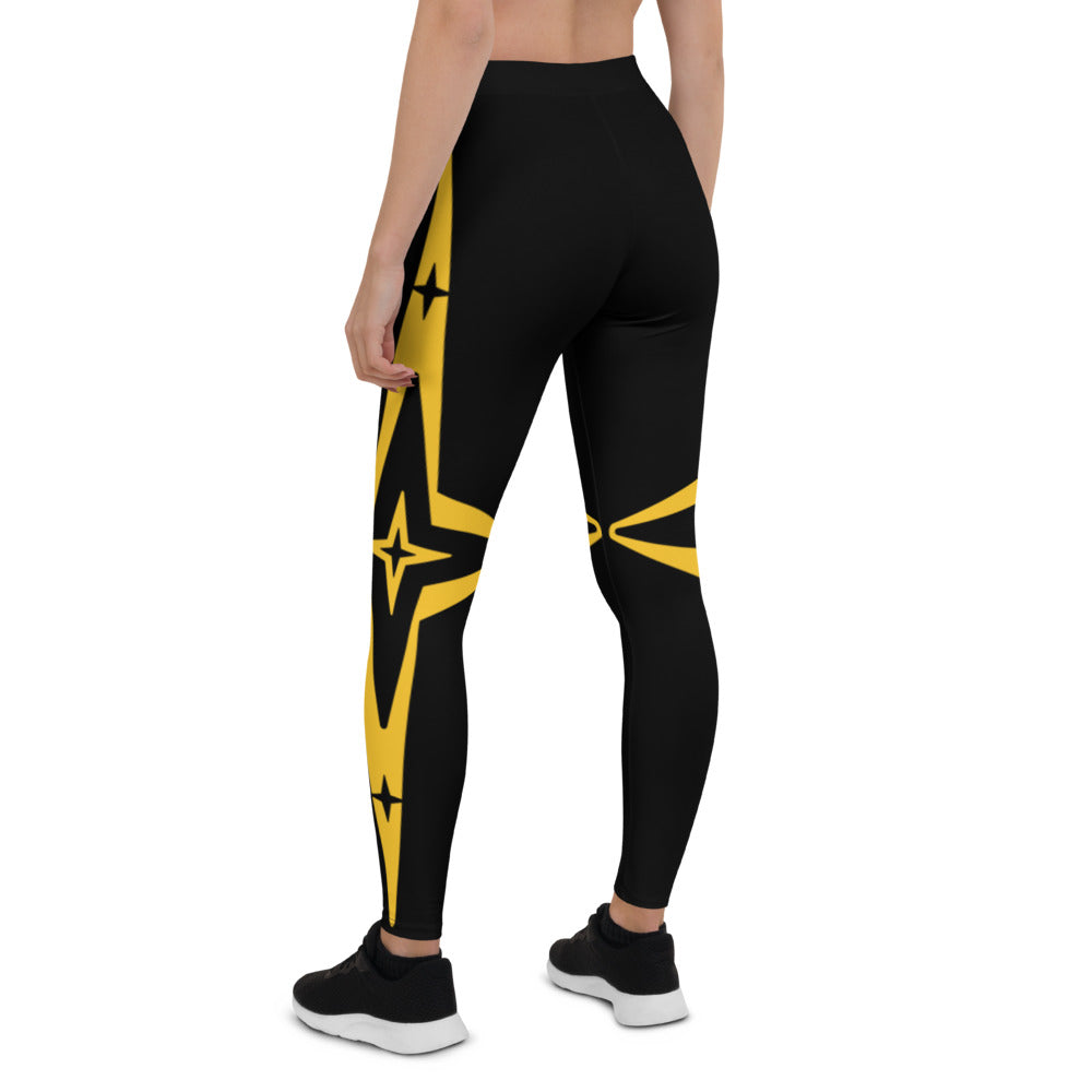 Athletic Authority  "Gold Star" All-Over Print Leggings