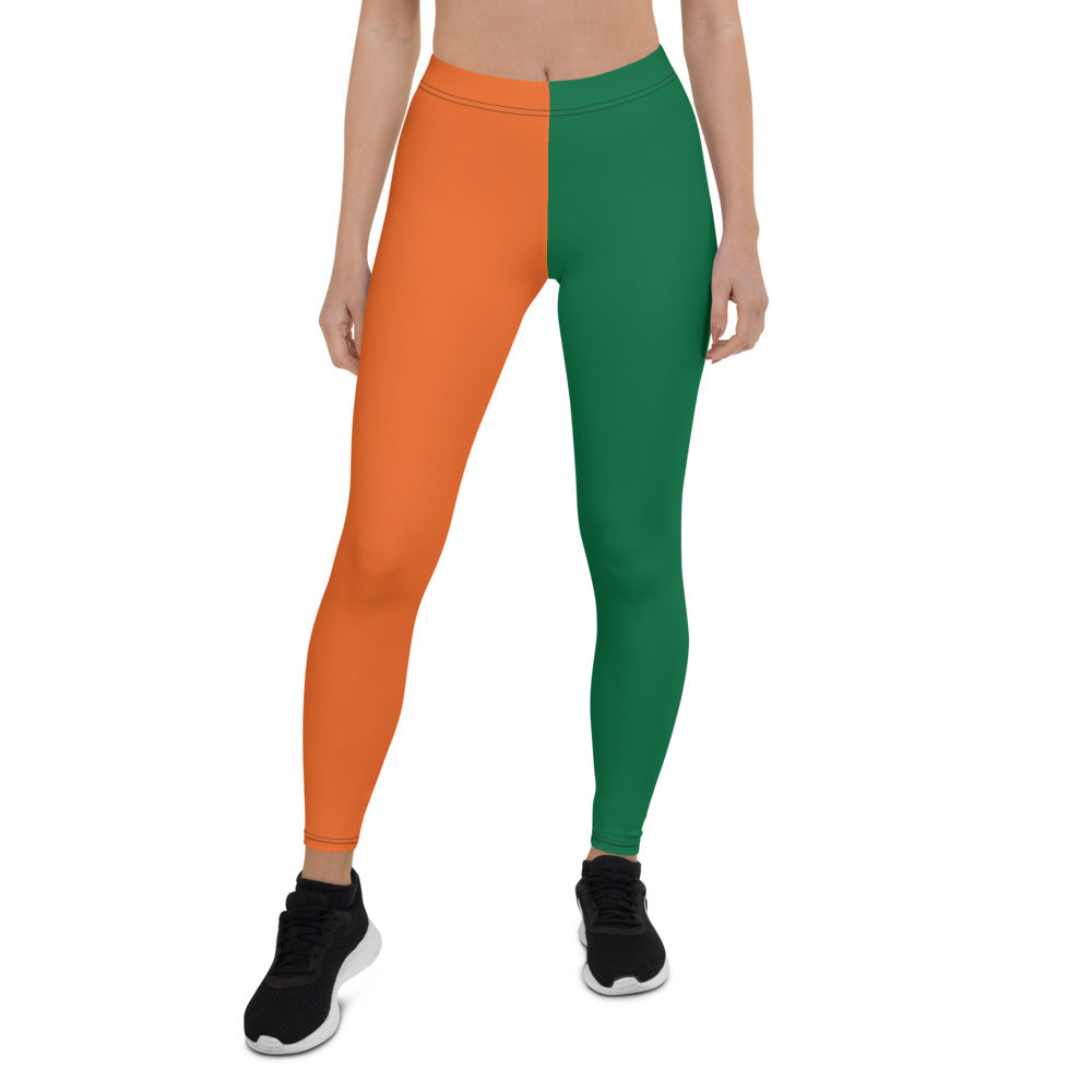 Athletic Authority  "Green Orange" Leggings