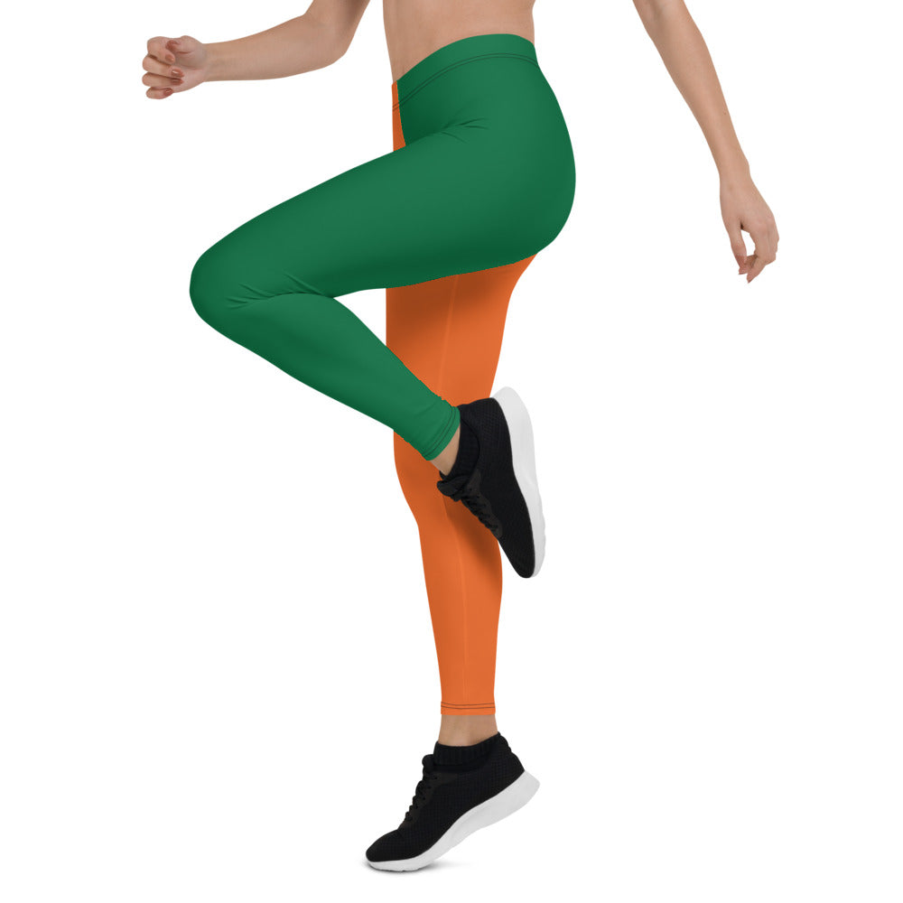 Athletic Authority  "Green Orange" Leggings