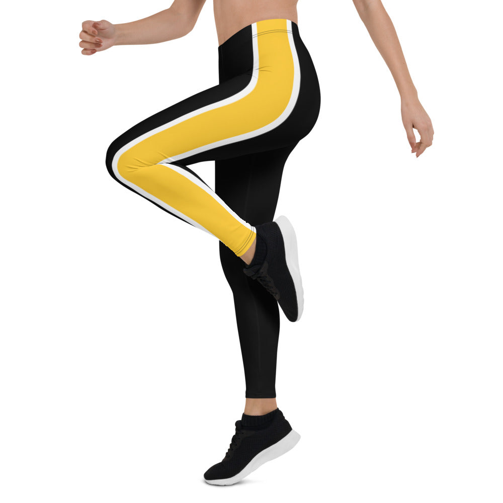 Athletic Authority "Black Yellow stripe" Leggings copy