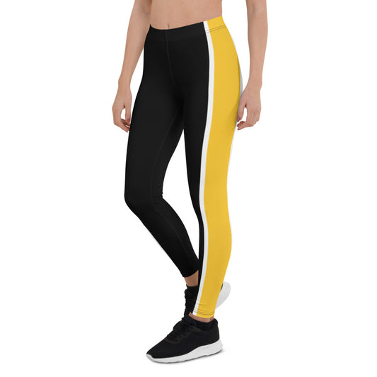 Athletic Authority "Black Yellow stripe" Leggings copy