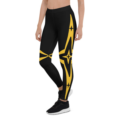 Athletic Authority  "Gold Star" All-Over Print Leggings