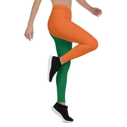 Athletic Authority  "Green Orange" Leggings