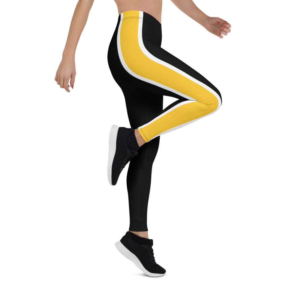 Athletic Authority "Black Yellow stripe" Leggings copy