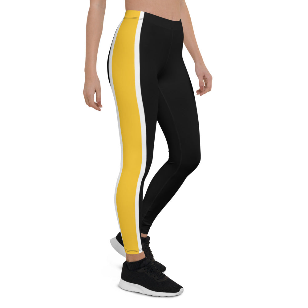 Athletic Authority "Black Yellow stripe" Leggings copy