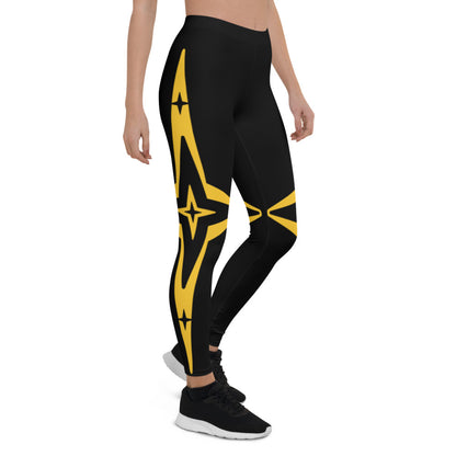 Athletic Authority  "Gold Star" All-Over Print Leggings