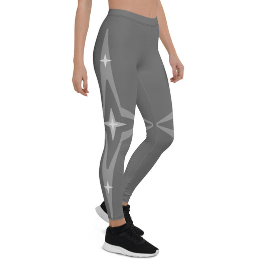 Athletic Authority  "Grey Star" All-Over Print Leggings