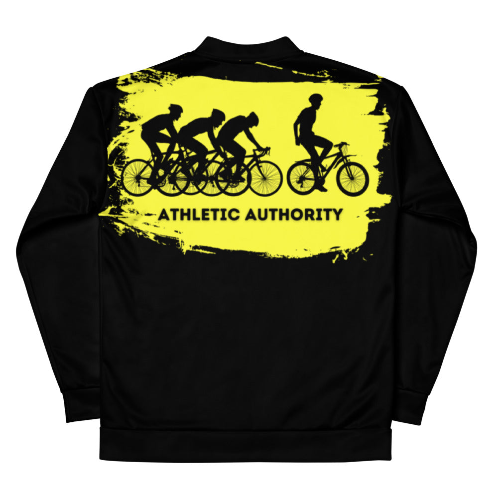 Athletic Authority "Cycling Yellow" Unisex Bomber Jacket back