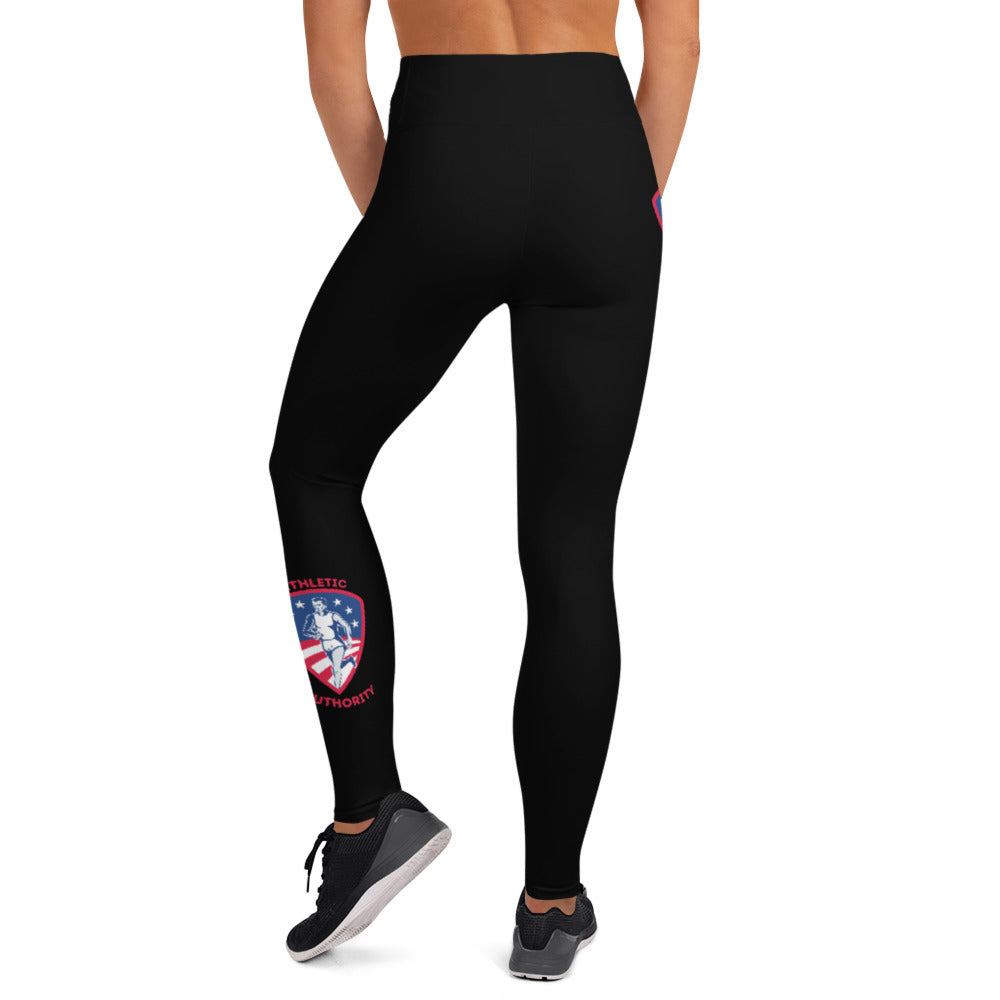 Athletic Authority "Runner USA" Black Yoga Leggings