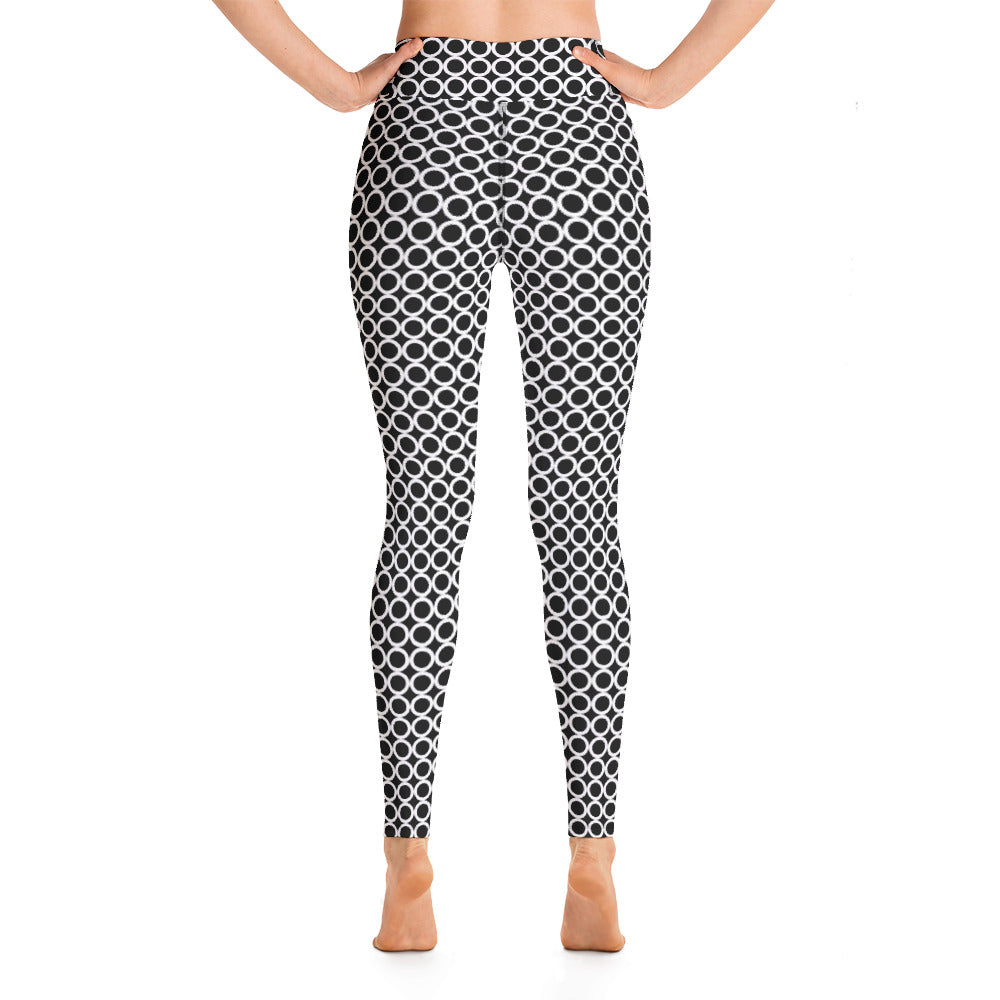 Athletic Authority "Circles White" Yoga Leggings