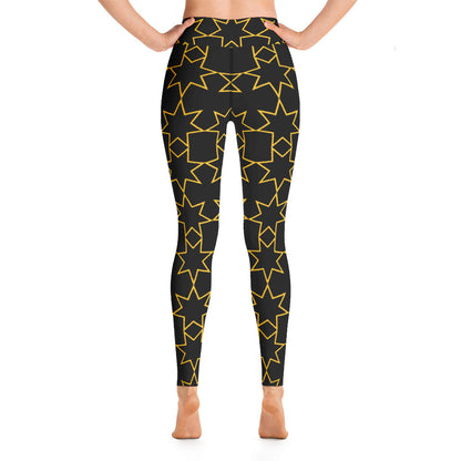 Athletic Authority "Star Burst Black" Yoga Leggings