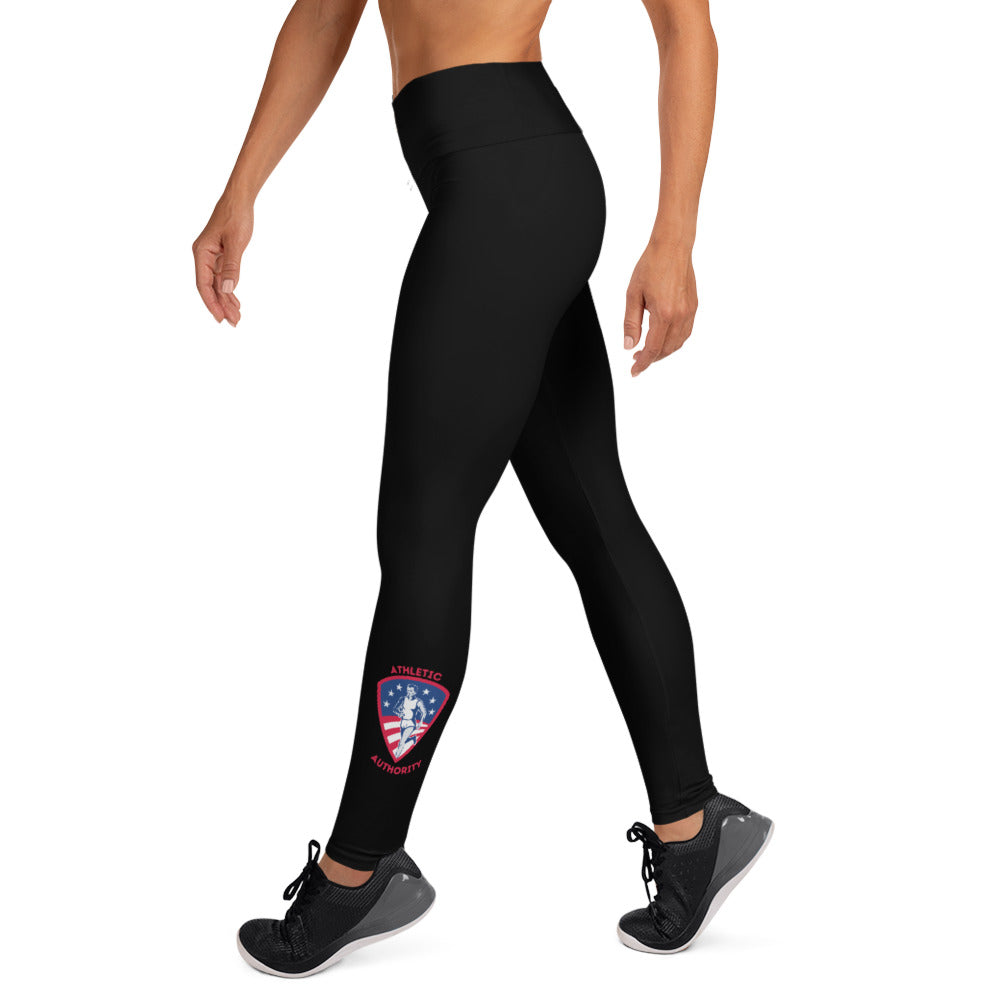 Athletic Authority "Runner USA" Black Yoga Leggings