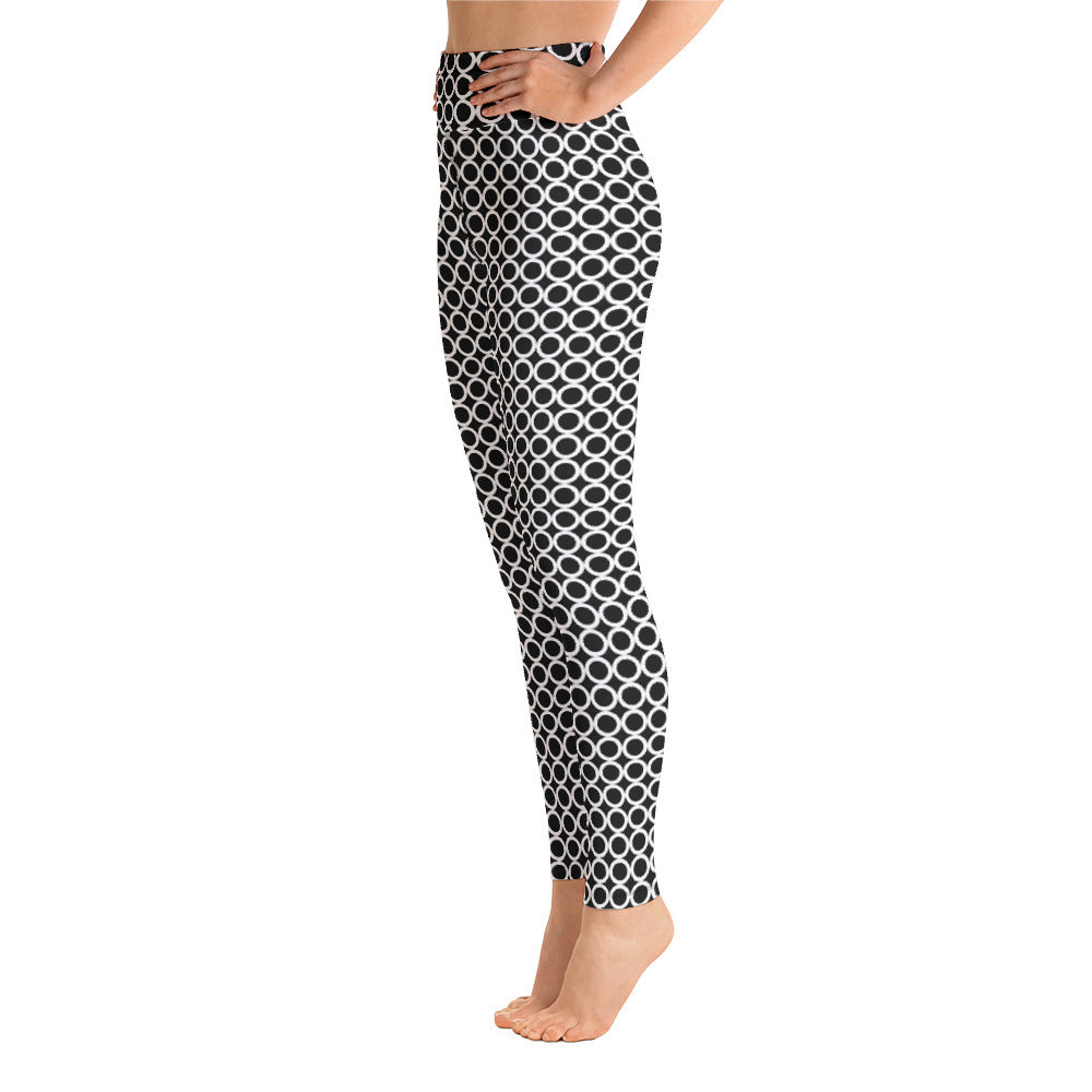 Athletic Authority "Circles White" Yoga Leggings