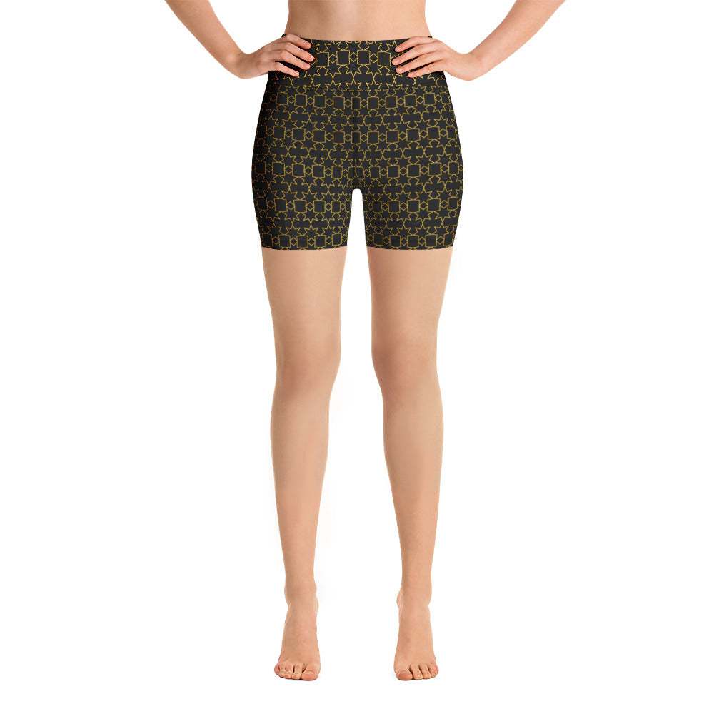 Athletic Authority "Star Burst Black" Yoga Shorts