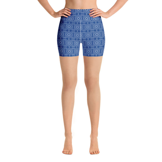 Athletic Authority "Blue Waves" Yoga Shorts