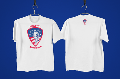 ATHLETIC AUTHORITY:  "Patriotic Runner" Short-Sleeve Unisex T-Shirt