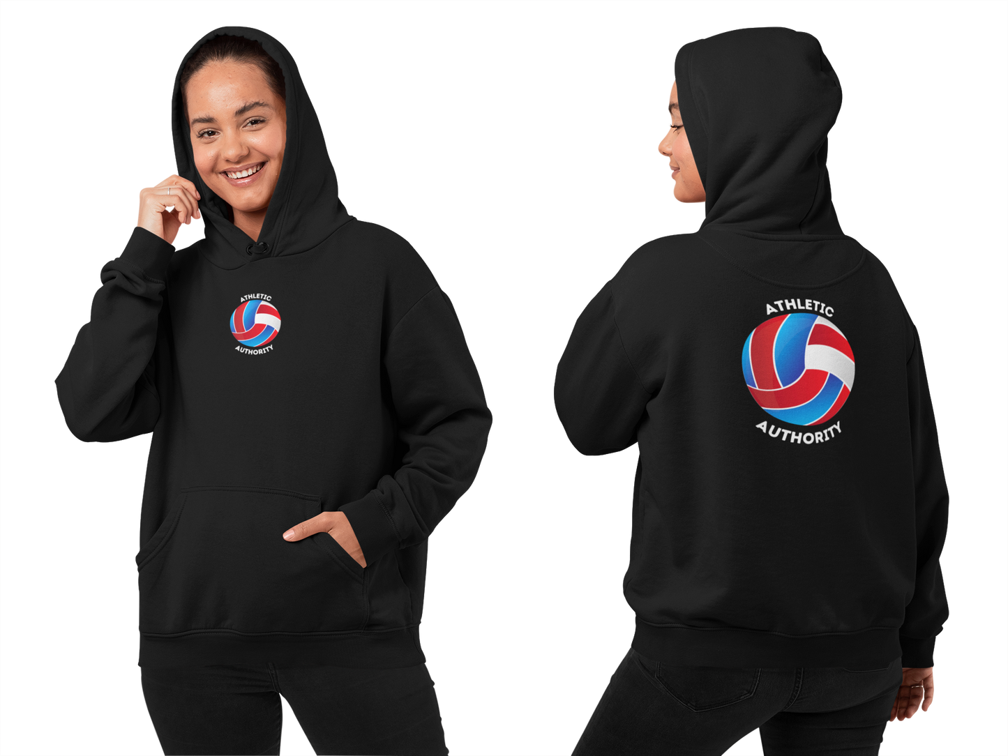 Athletic Authority "Volleyball Red, White and Blue" Unisex Lightweight Hoodie