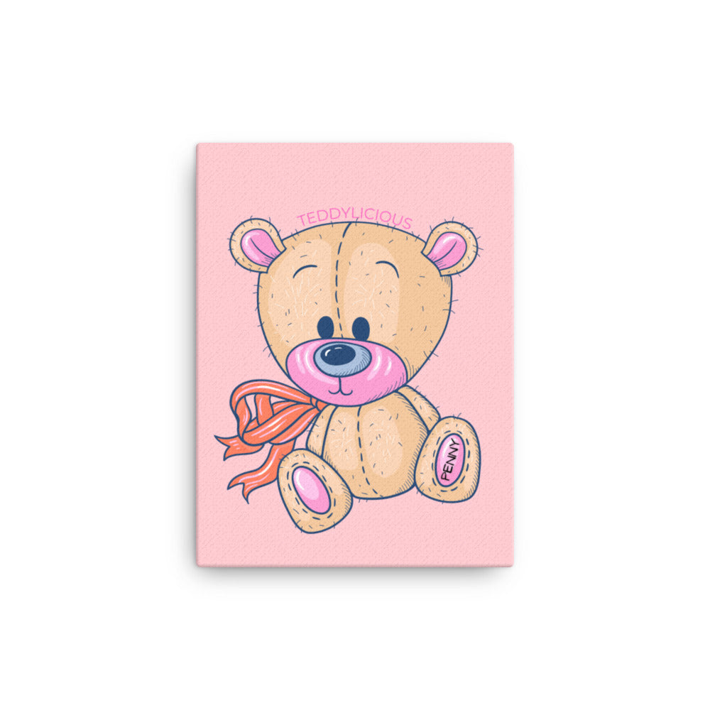 Teddylicious "Penny" teddy bear Wall Art  Canvas 12 x 16 canvas