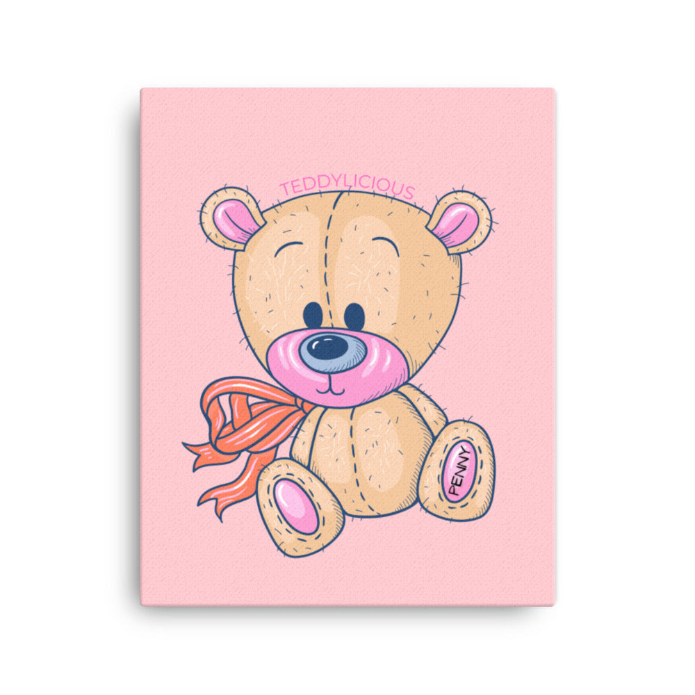Teddylicious "Penny" teddy bear Wall Art  Canvas 16 x 20