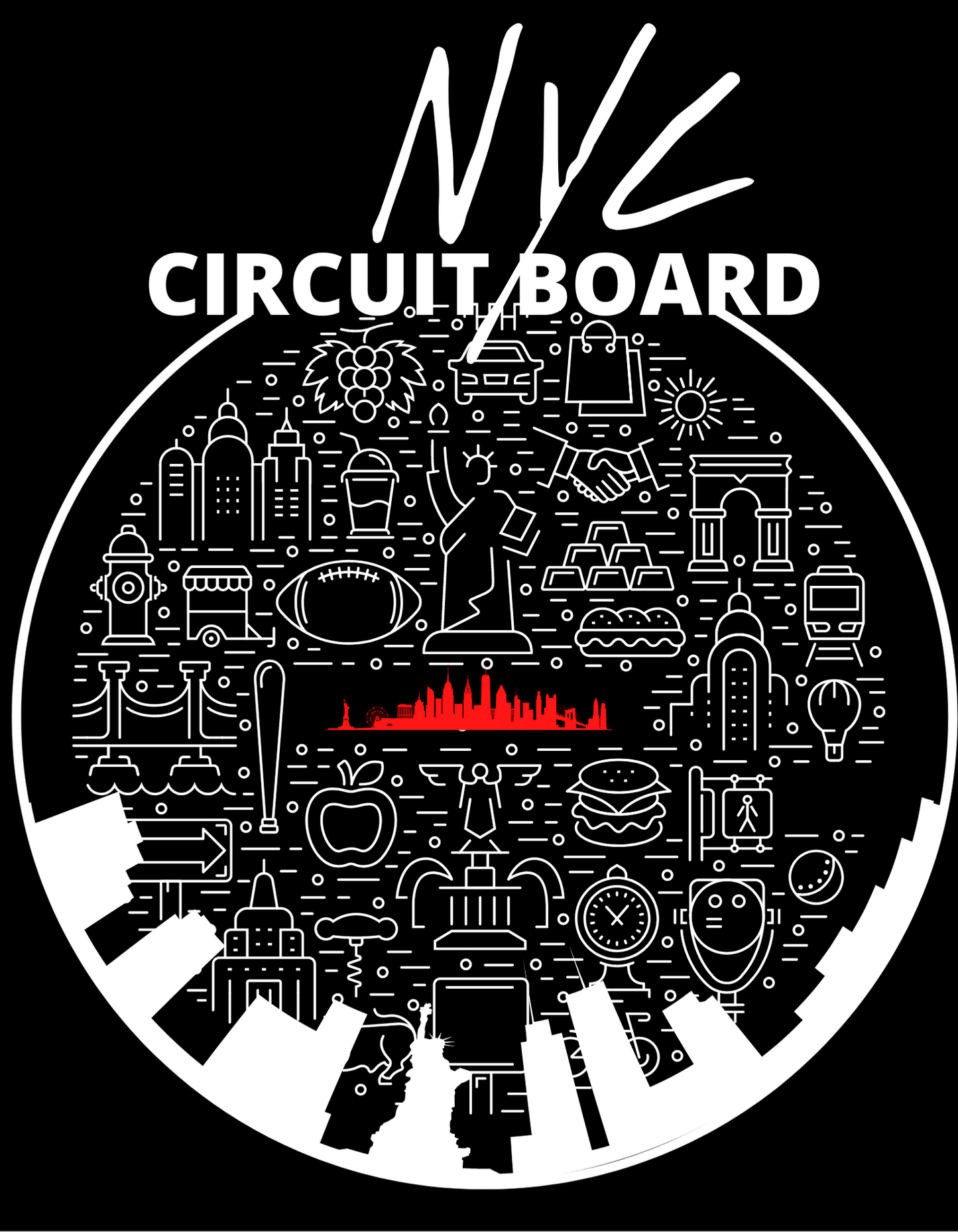 MYNY Hub "NYC Circuit Board" Short-Sleeve Unisex T-Shirt