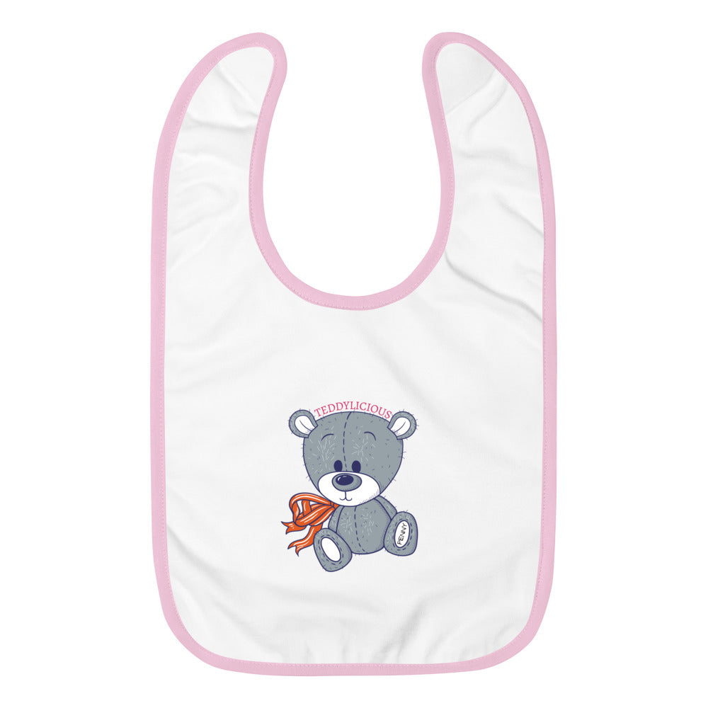 Teddylicious "Penny" Embroidered Baby Bib