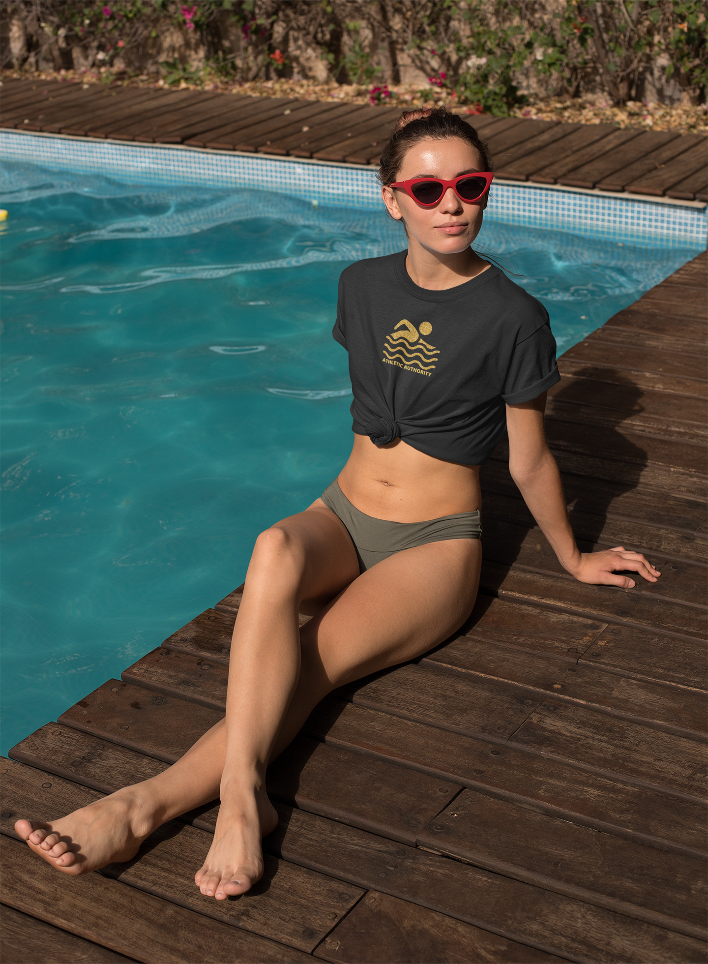 Athletic Authority "Swim Gold" Unisex Tri-Blend Short sleeve t-shirt