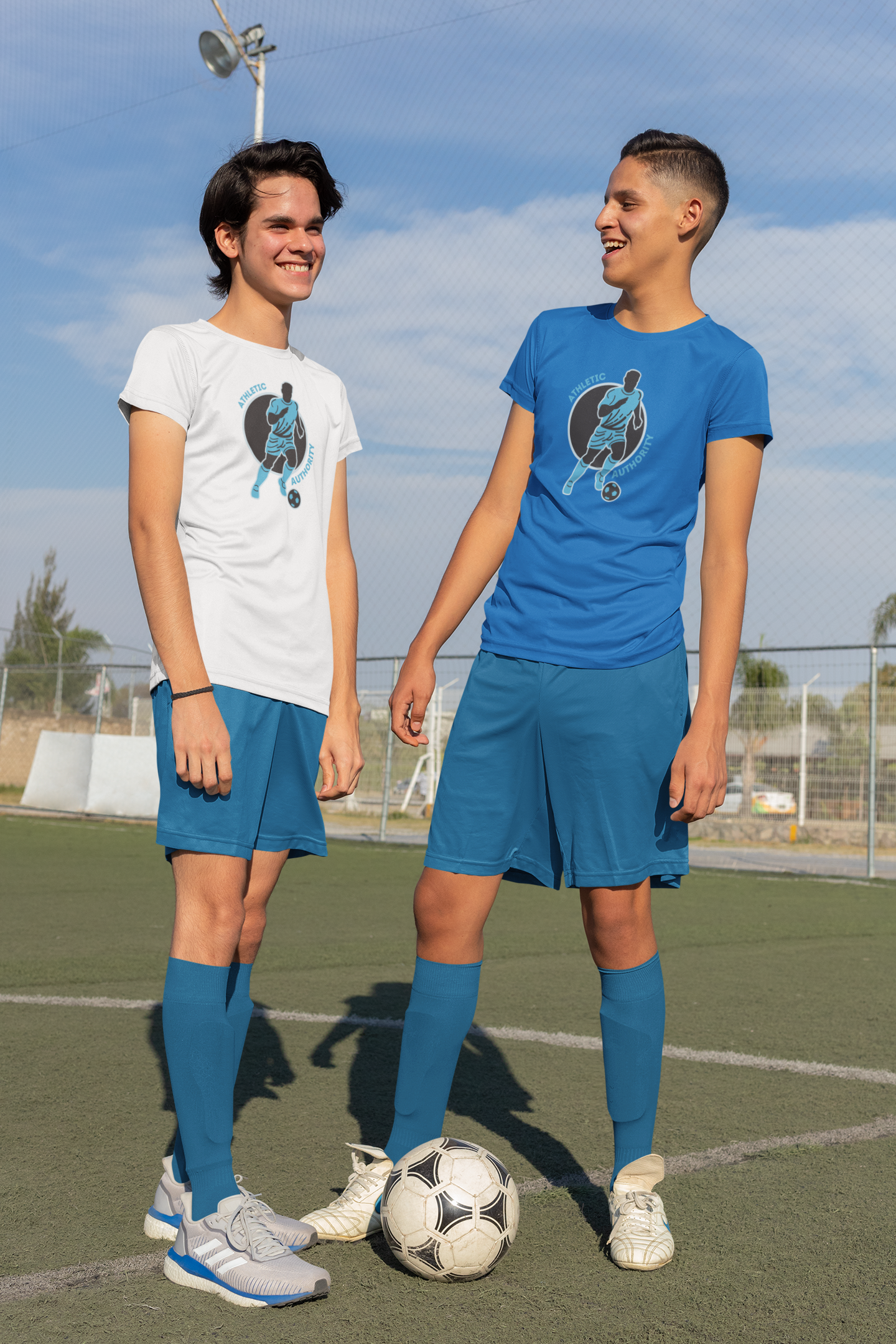 Athletic Authority " Soccer Sky Blue" Unisex Tri-Blend Short sleeve t-shirt