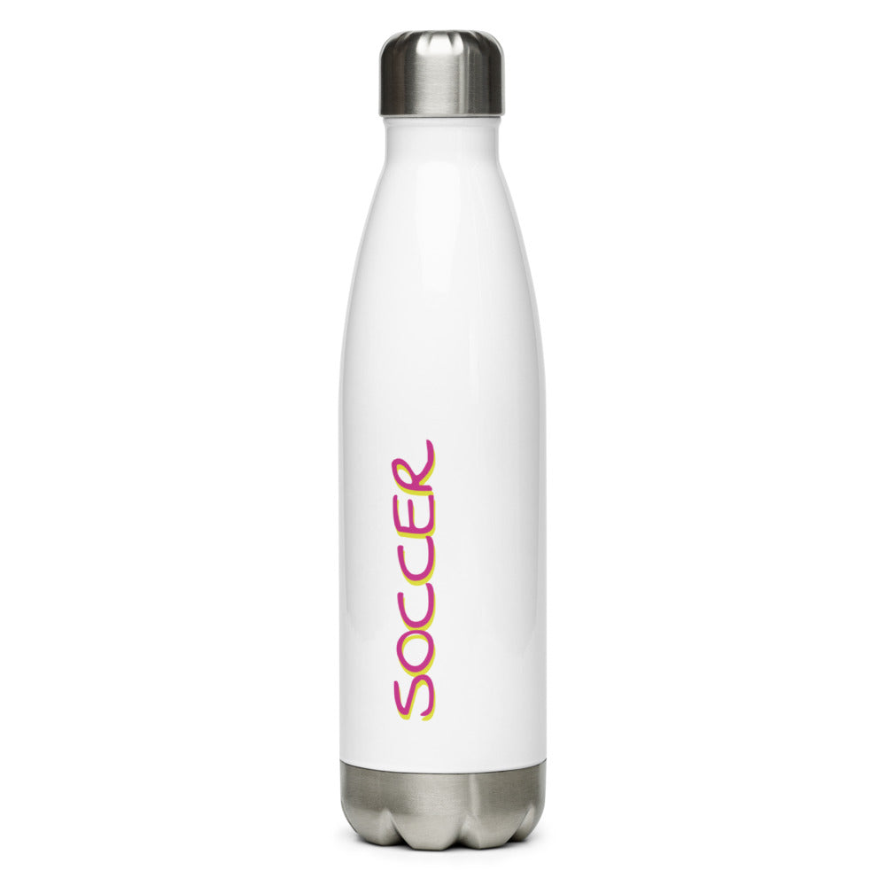 Athletic Authority "Soccer Pink" Stainless Steel Water Bottle