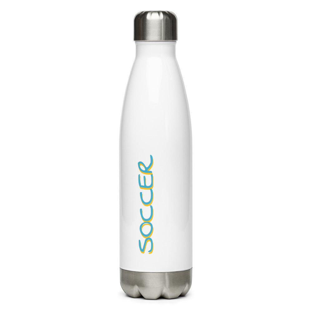 Athletic Authority "Soccer Yellow Blue" Stainless Steel Water Bottle