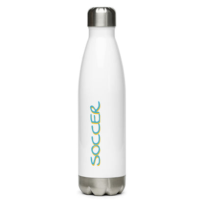 Athletic Authority "Soccer Yellow Blue" Stainless Steel Water Bottle