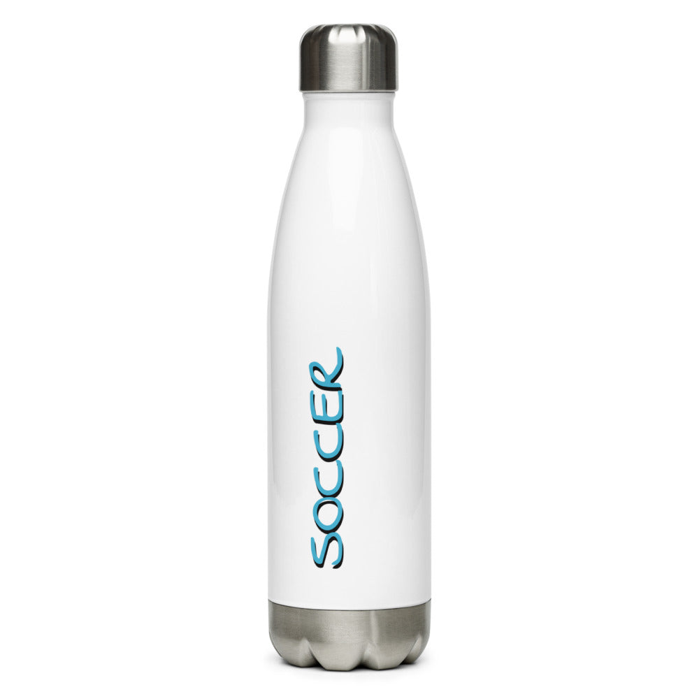 Athletic Authority "Soccer Sky Blue" Stainless Steel Water Bottle