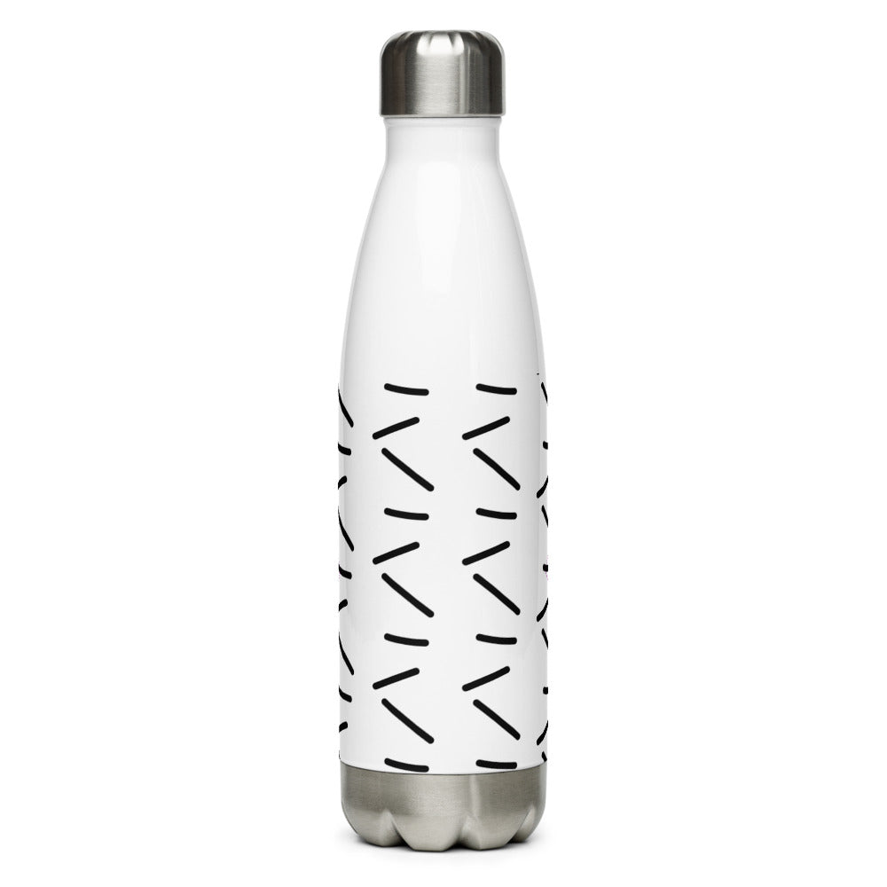 Athletic Authority "Black Dashes" Stainless Steel Water Bottle