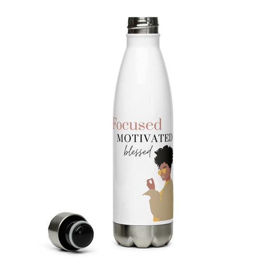 MYNY Hub "Focused Motivated Blessed" Stainless Steel Water Bottle
