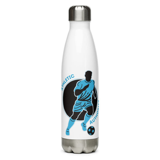 Athletic Authority "Soccer Sky Blue" Stainless Steel Water Bottle