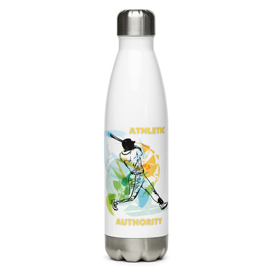 Athletic Authority "Baseball Hit" Stainless Steel Water Bottle