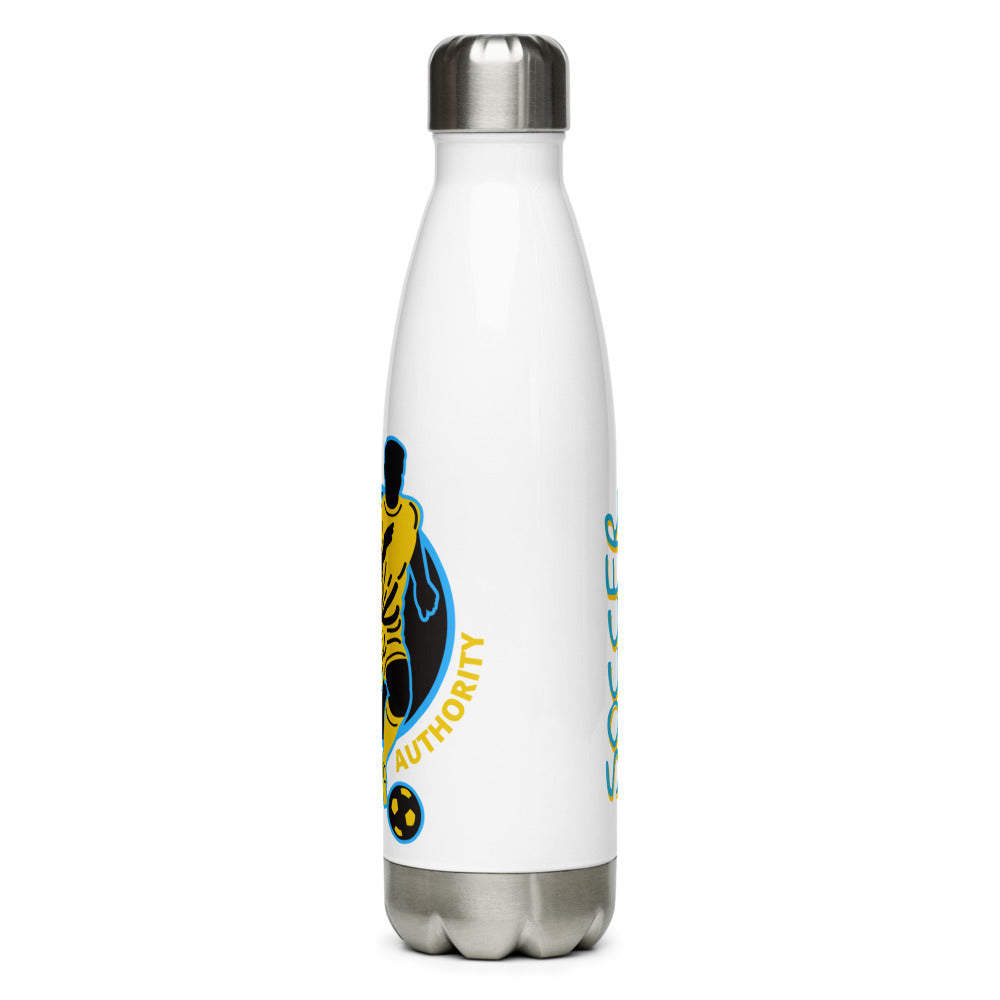 Athletic Authority "Soccer Yellow Blue" Stainless Steel Water Bottle