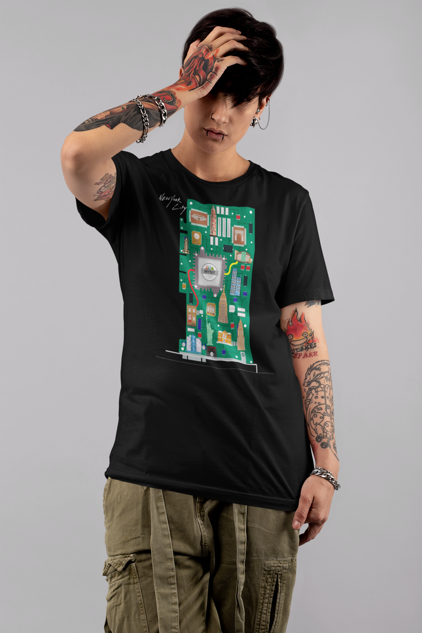 MYNY Hub "Circuit Board Green" Short-Sleeve Unisex T-Shirt