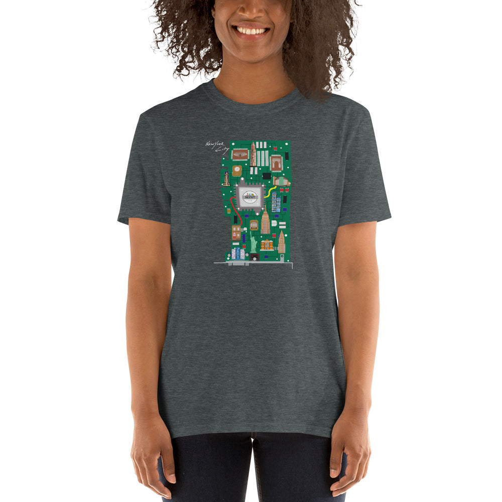 MYNY Hub "Circuit Board Green" Short-Sleeve Unisex T-Shirt