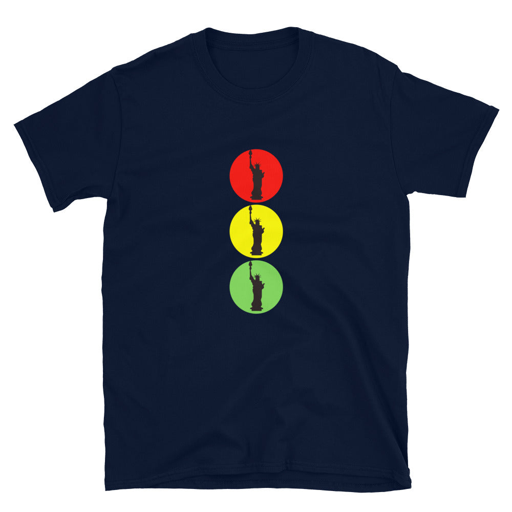 MYNY Hub "Liberty NY Traffic Light 2" Short-Sleeve Unisex T-Shirt